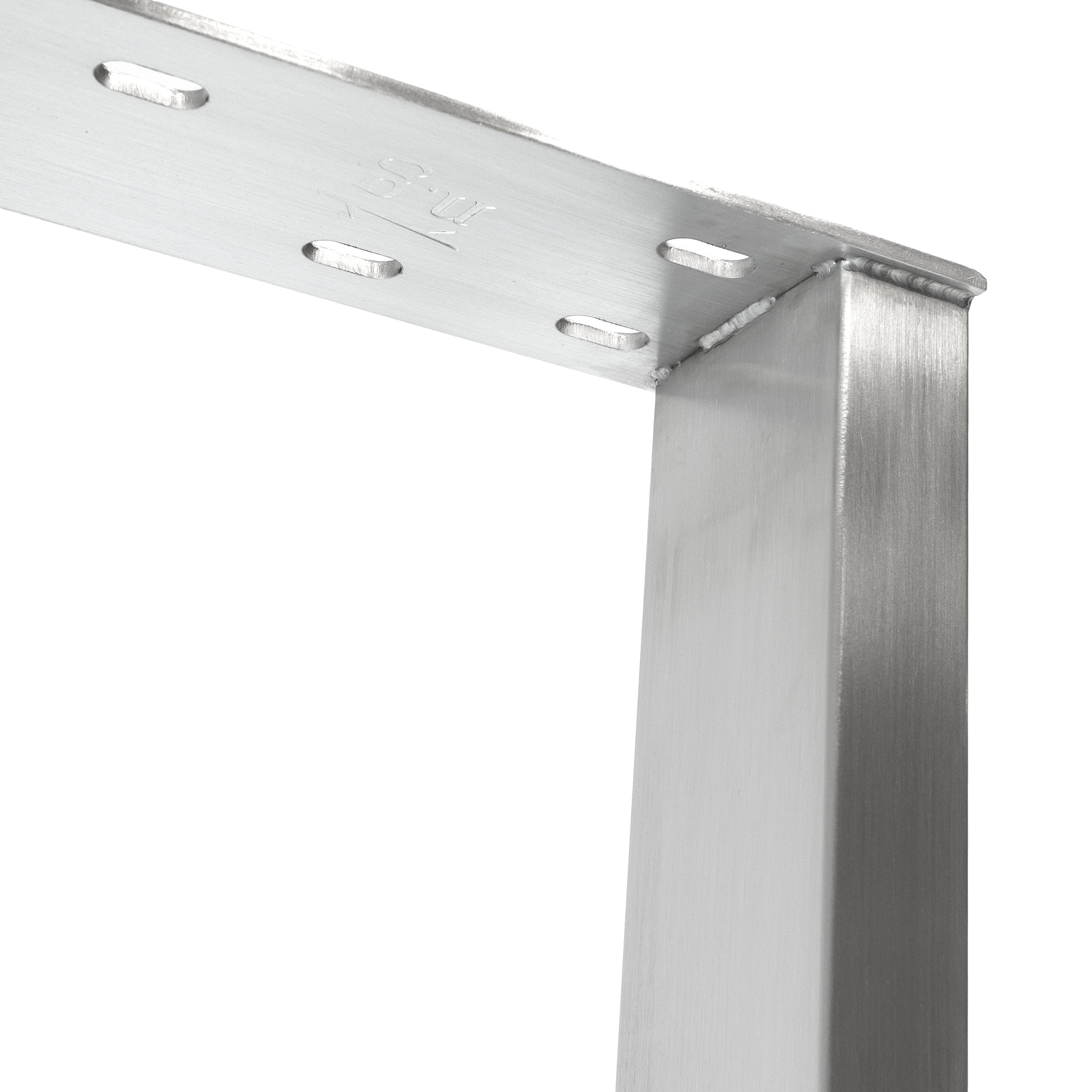 Set of 2 furniture runners RECHTECK - stainless steel