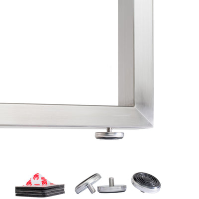 Juego de 2 correderas para muebles RECHTECK - acero inoxidable