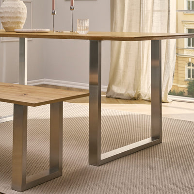 Set of 2 furniture runners RECHTECK - stainless steel