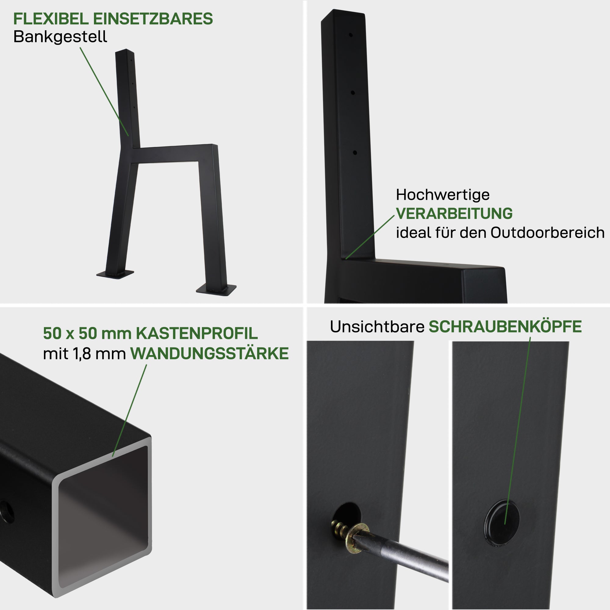 Lot de 2 supports de bancs h-FORM