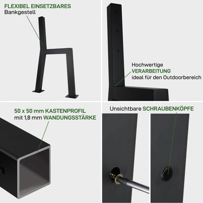 Lot de 2 supports de bancs h-FORM