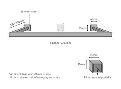 Clothes rail RECHTECK Wall