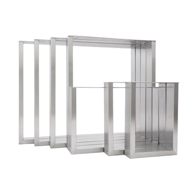 Set of 2 furniture runners RECHTECK - stainless steel