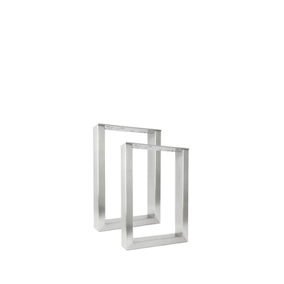 Set of 2 furniture runners RECHTECK - stainless steel