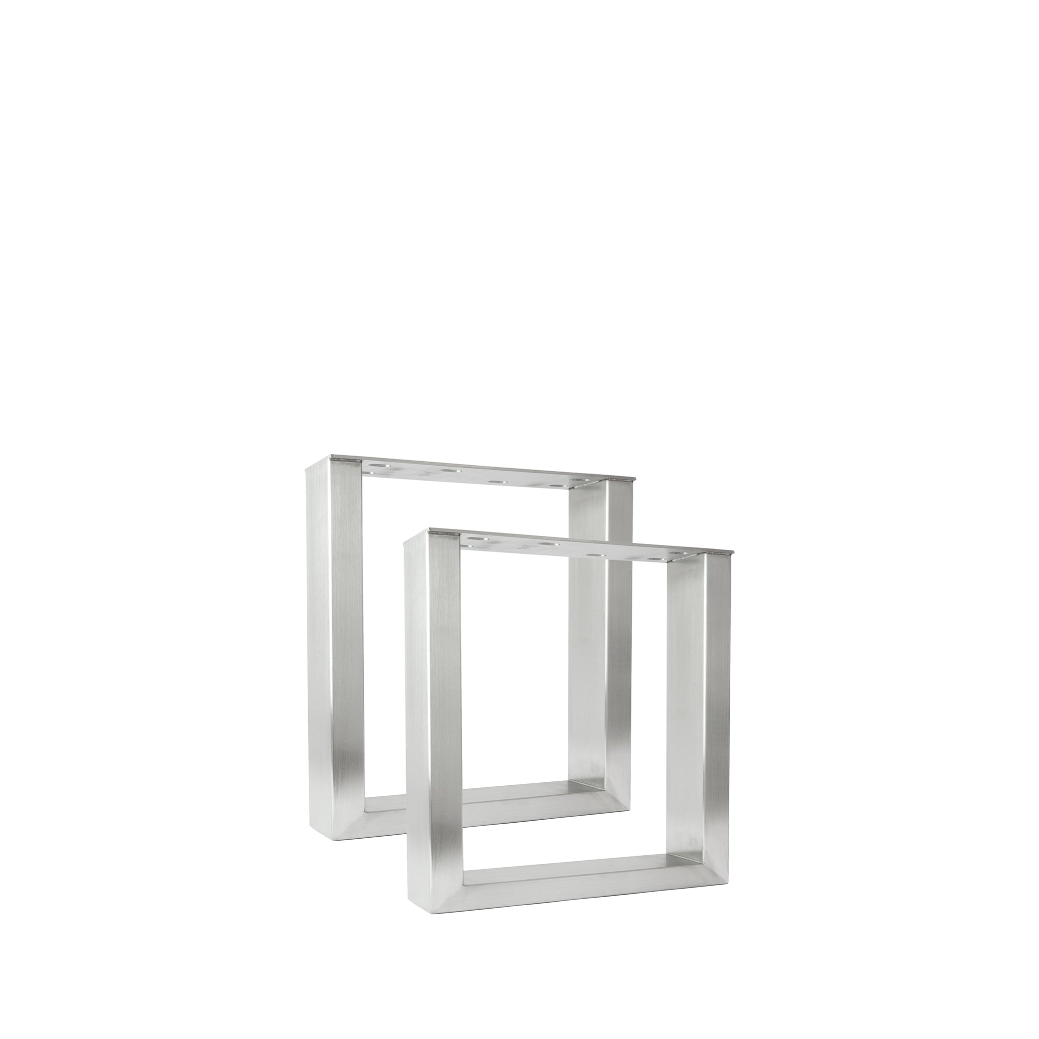 Set of 2 furniture runners RECHTECK - stainless steel
