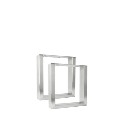 Set of 2 furniture runners RECHTECK - stainless steel