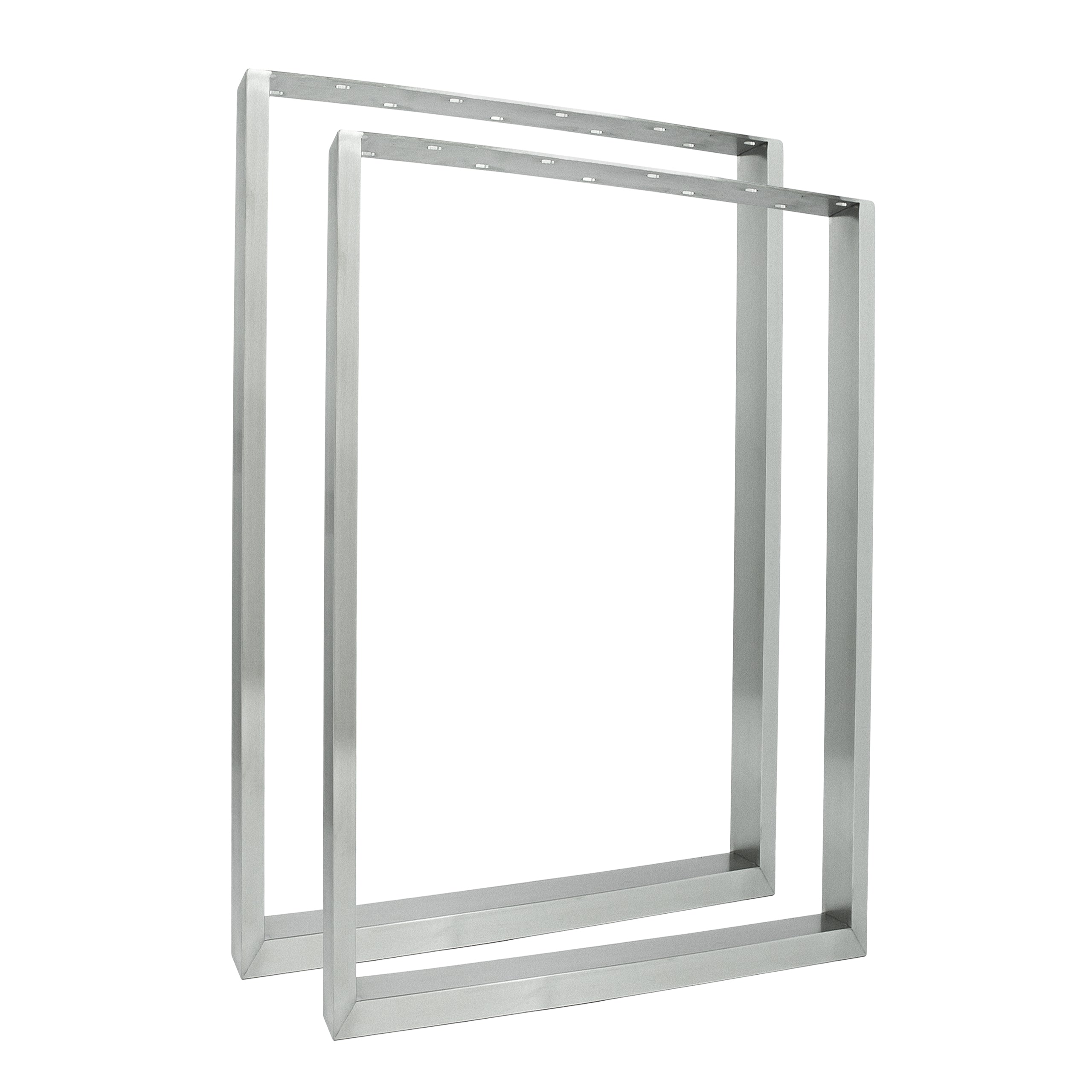 Set of 2 furniture runners RECHTECK - stainless steel