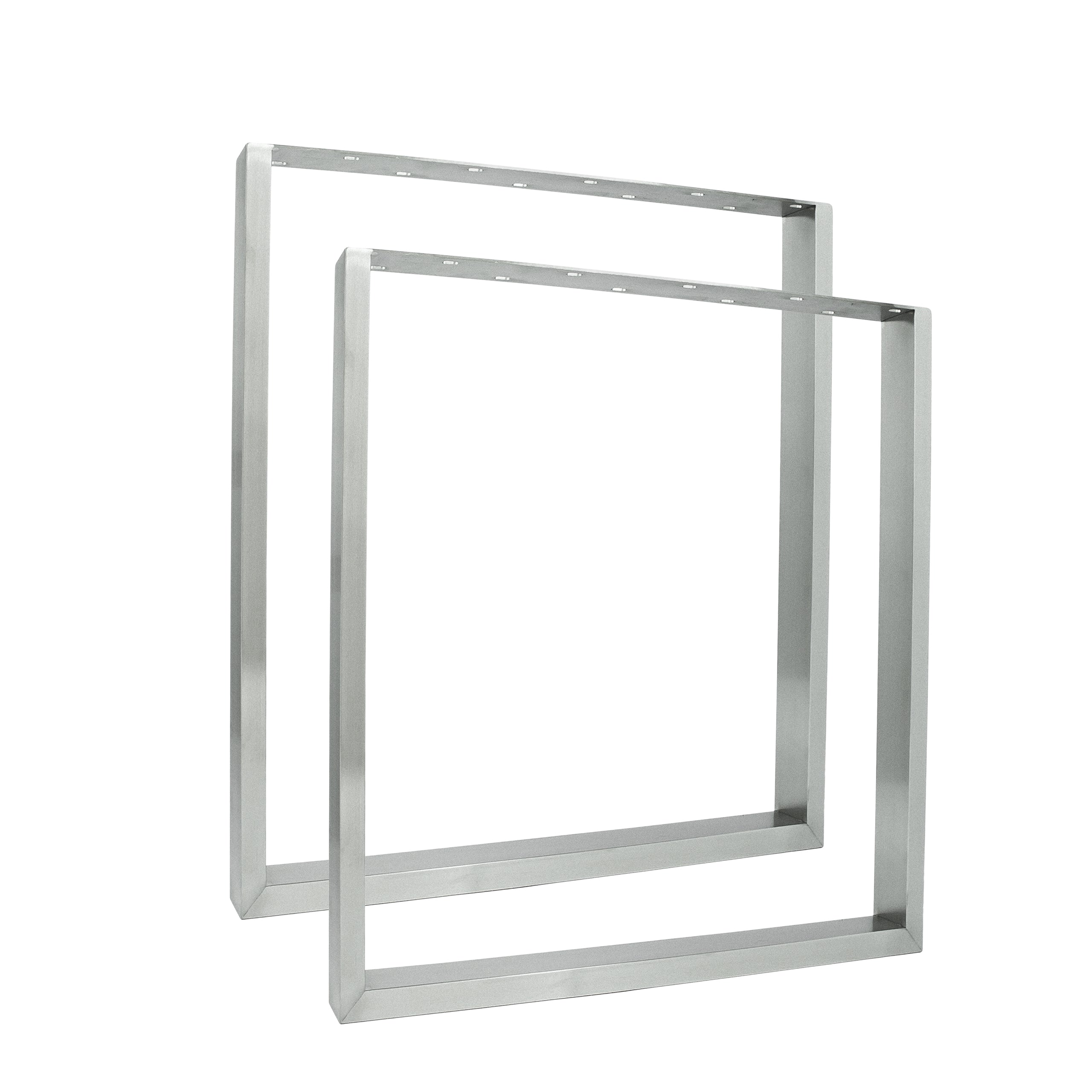 Set of 2 furniture runners RECHTECK - stainless steel