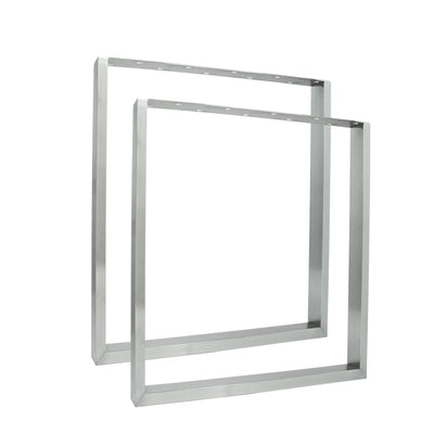 Set of 2 furniture runners RECHTECK - stainless steel