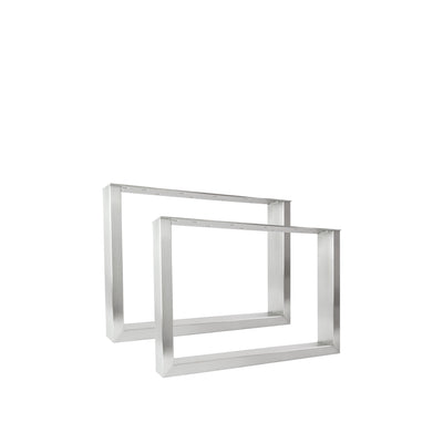 Set of 2 furniture runners RECHTECK - stainless steel