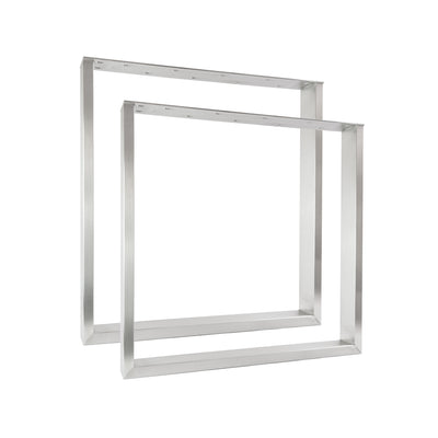 Set of 2 furniture runners RECHTECK - stainless steel