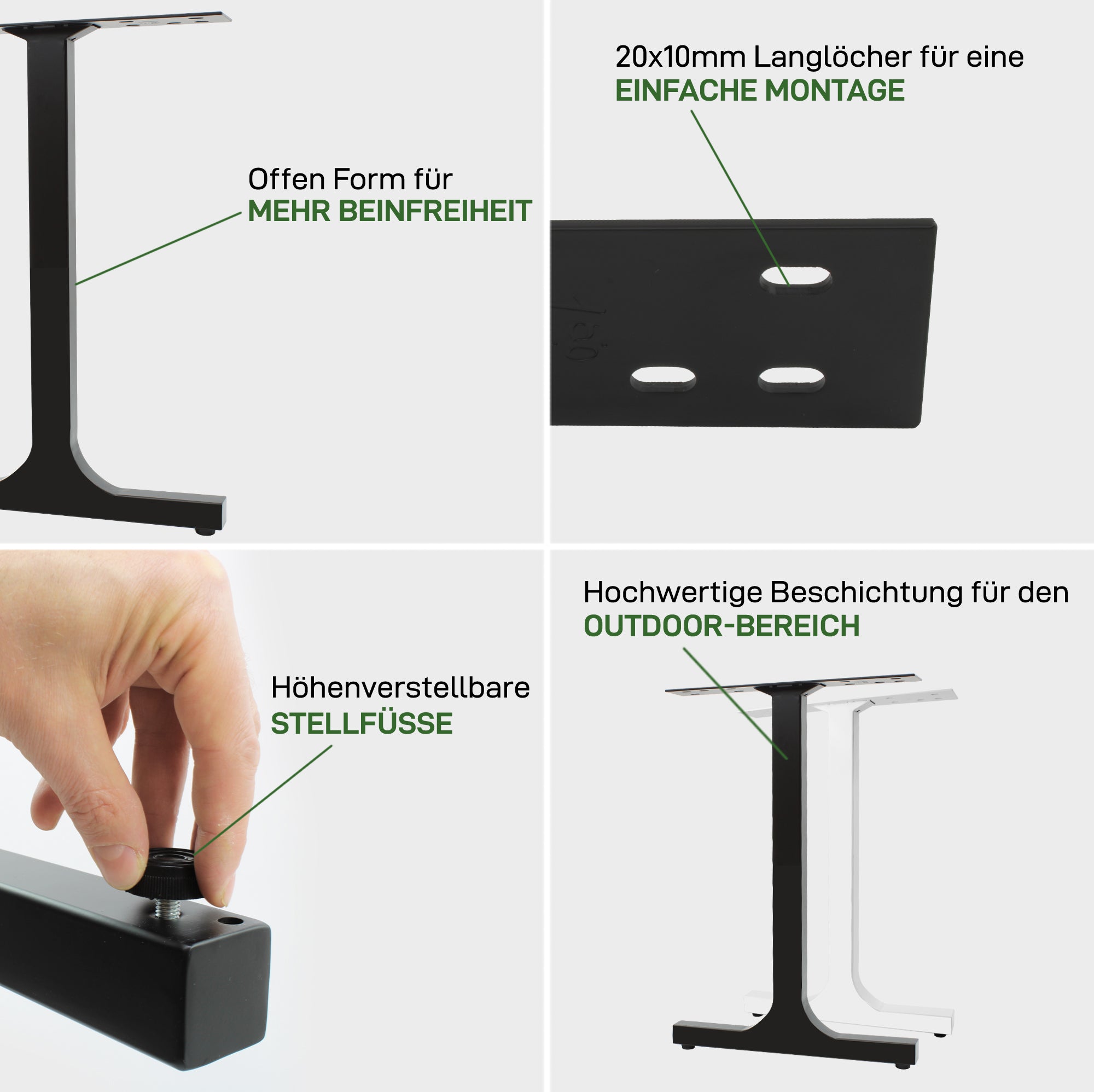2er Set Möbelkufen H-FORM