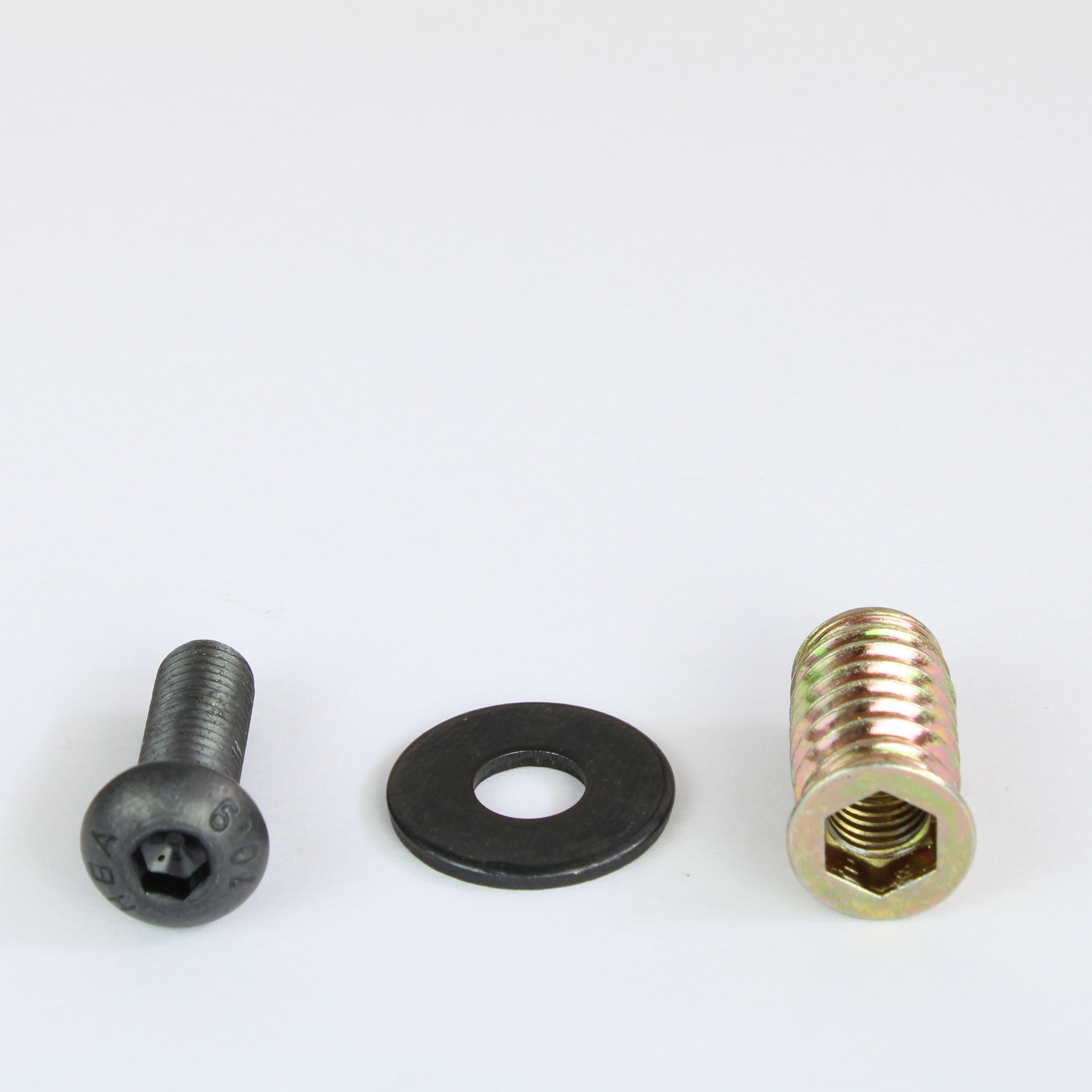 Screw set with threaded insert