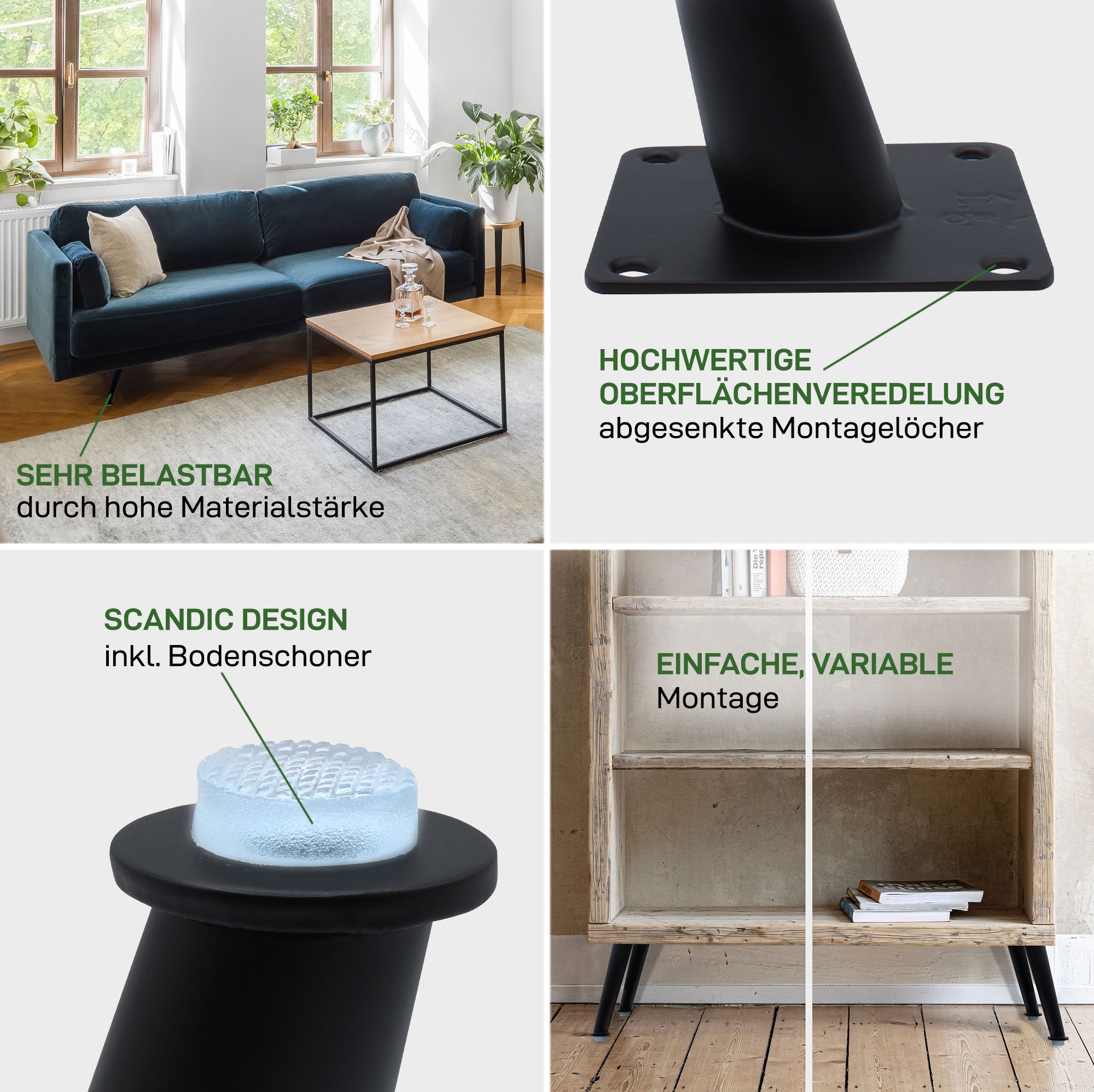 Sæt med 4 møbelfødder CONICAL