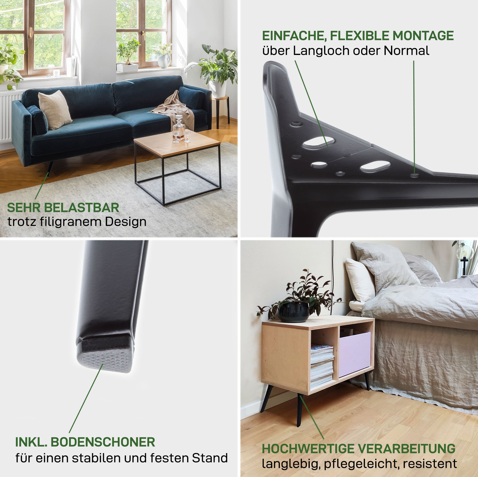 Set of 4 furniture feet TRIANGLE